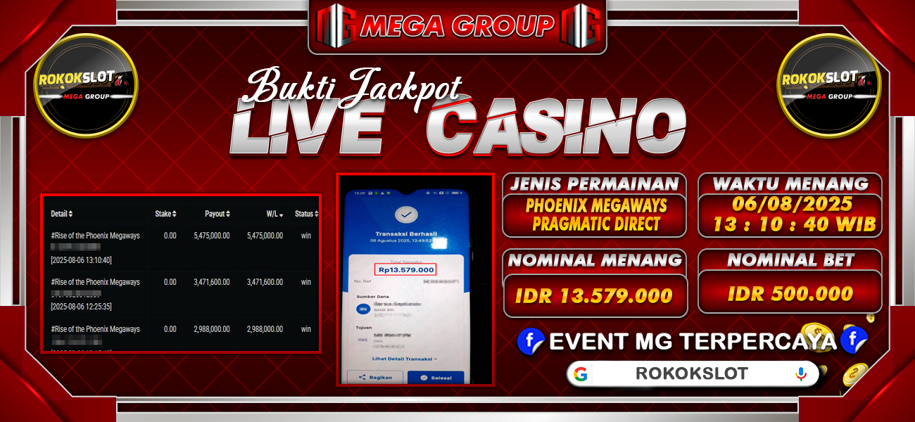 Bukti JP situs Rokokslot hari Rabu, 06 Agustus 2025