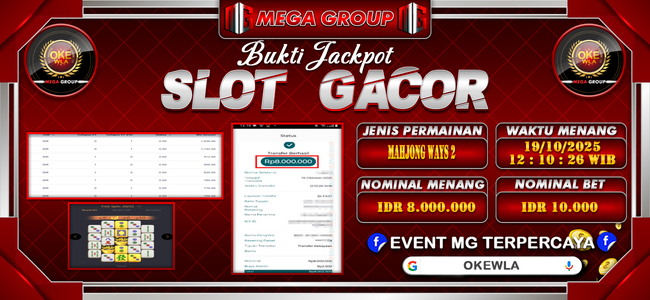 Bukti JP situs Okewla hari Minggu, 19 Oktober 2025