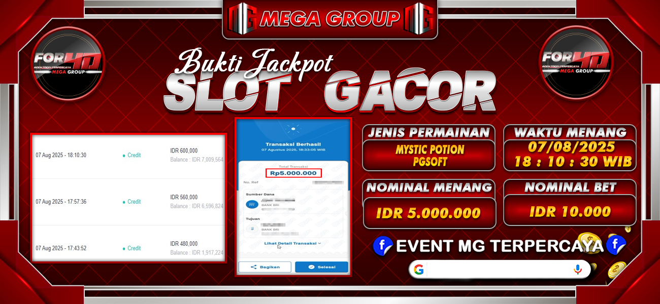 Bukti JP situs For4D hari Kamis, 07 Agustus 2025