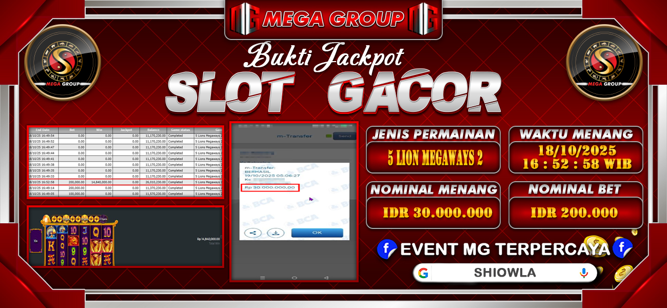 Bukti JP situs Shiowla hari Minggu, 19 Oktober 2025