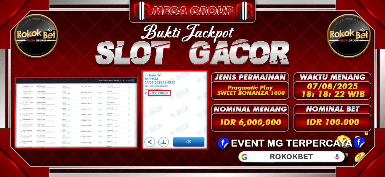 Bukti JP situs Rokokbet hari Kamis, 07 Agustus 2025