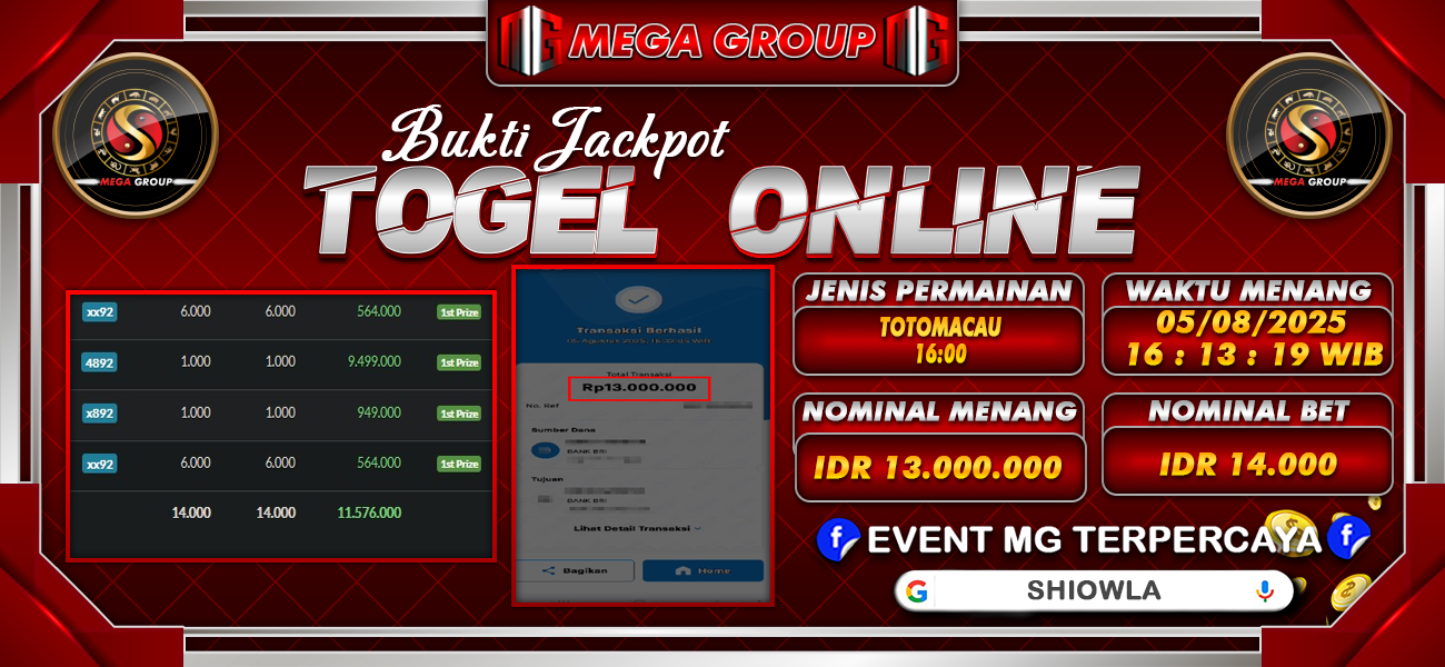 Bukti JP situs Shiowla hari Selasa, 05 Agustus 2025