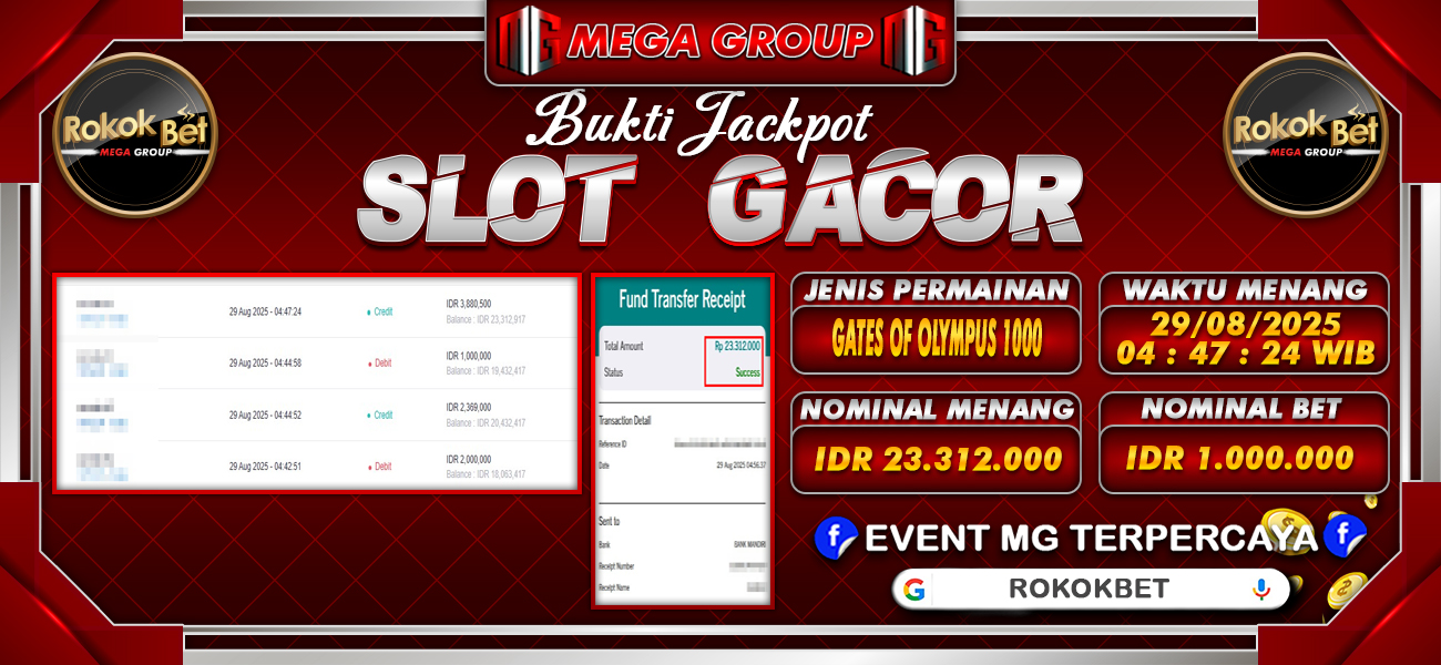 Bukti JP situs Rokokbet hari Jumat, 29 Agustus 2025