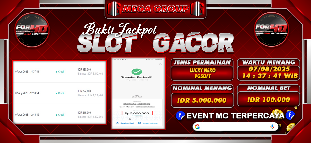 Bukti JP situs For4D hari Kamis, 07 Agustus 2025