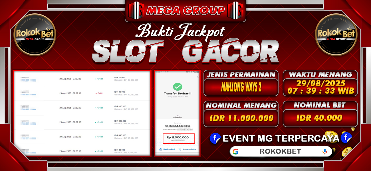 Bukti JP situs Rokokbet hari Jumat, 29 Agustus 2025