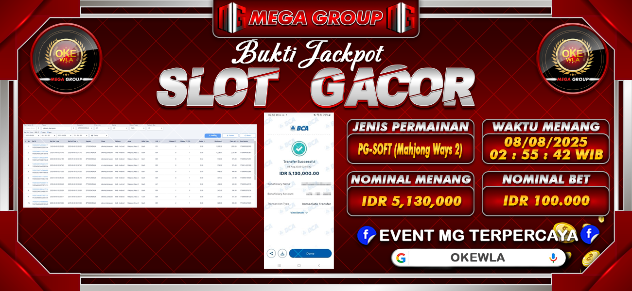 Bukti JP situs Okewla hari Jumat, 08 Agustus 2025